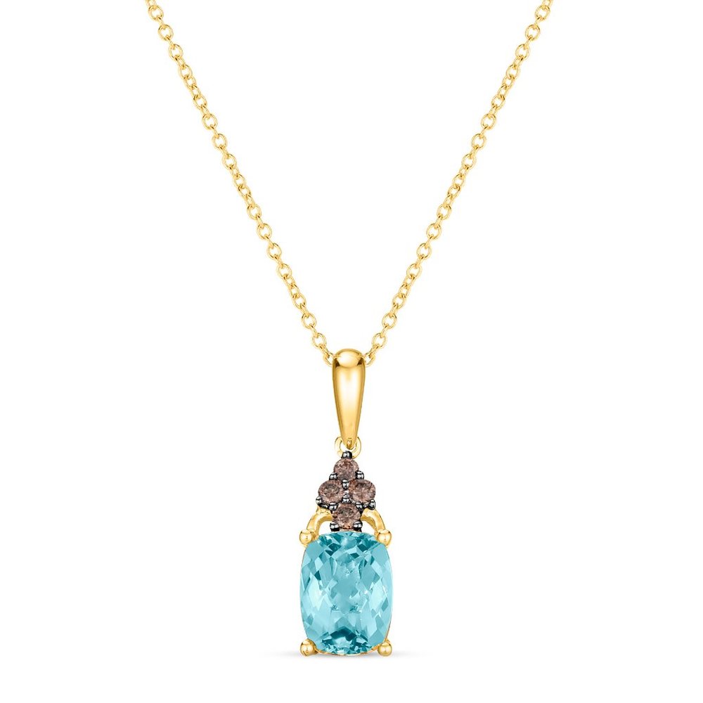 Le Vian Chocolatier Pendant featuring Aquamarine Chocolate Diamonds Honey Gold